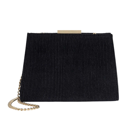 Black - Front - Dune London Eclipso Textured Clutch Bag