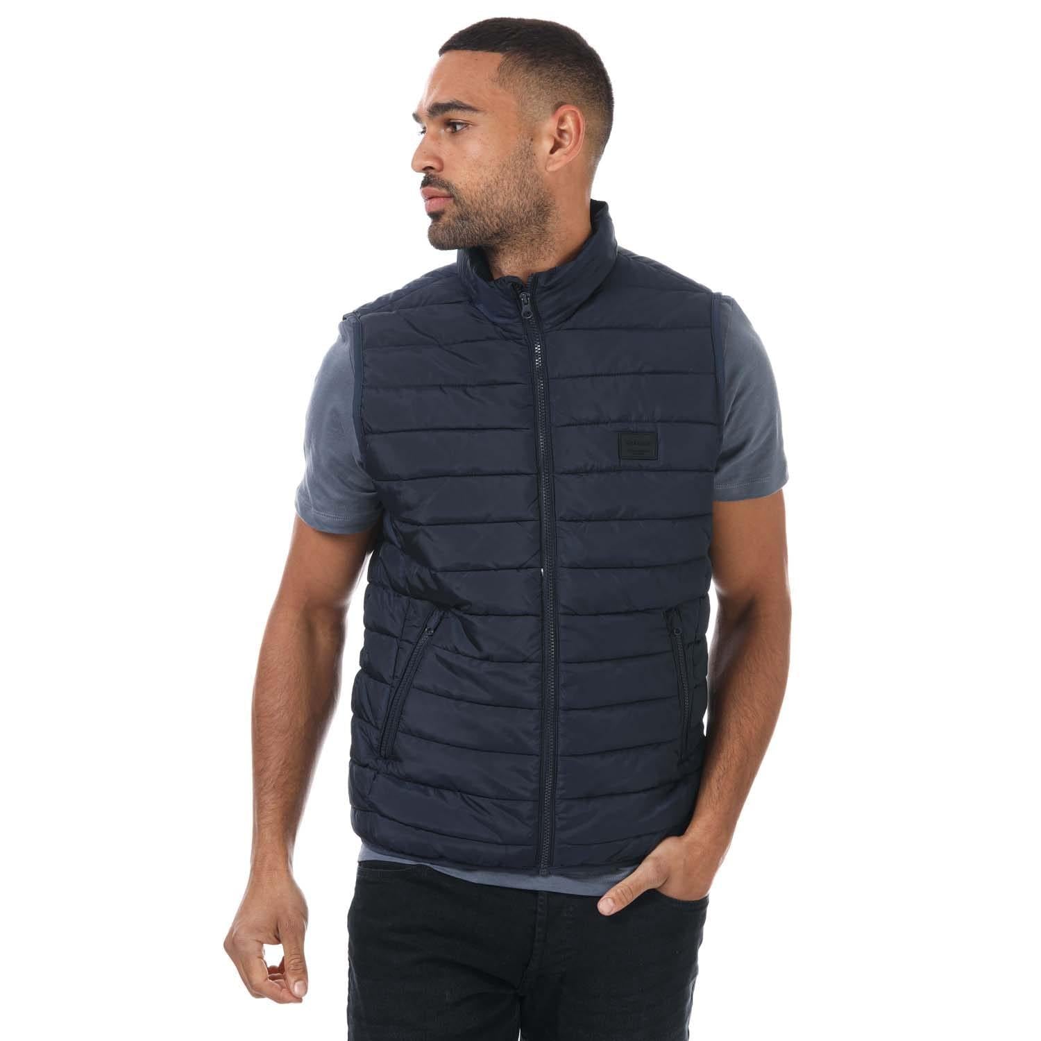 Navy - Pack Shot - Jack And Jones Mens Wing Gilet