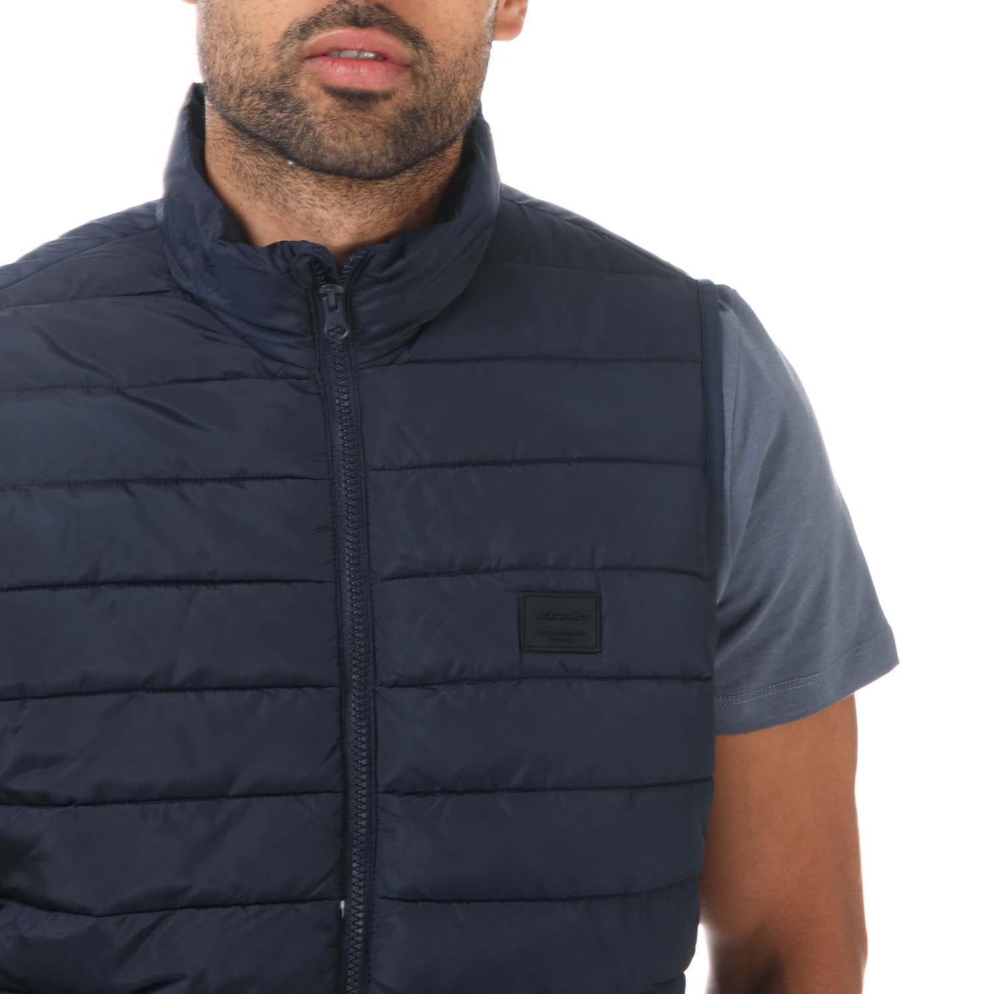 Navy - Side - Jack And Jones Mens Wing Gilet
