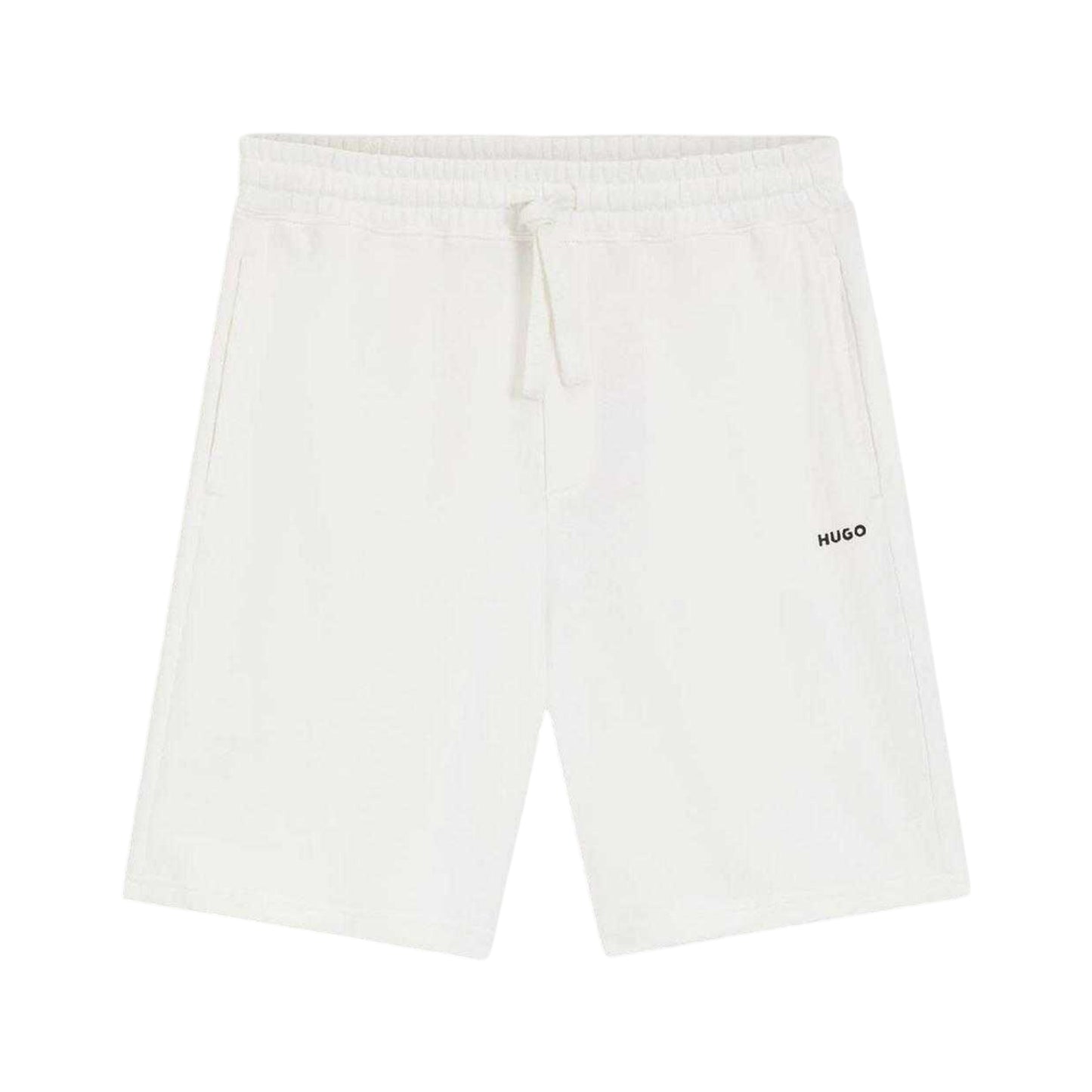 White - Front - Hugo Mens Dayono Cotton Relaxed Fit Shorts