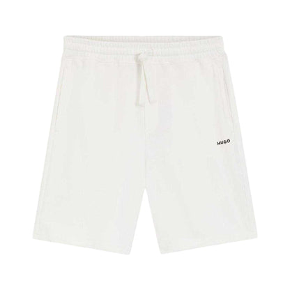 White - Front - Hugo Mens Dayono Cotton Relaxed Fit Shorts
