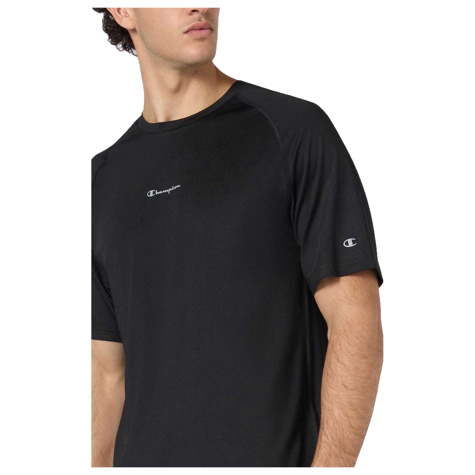 Black - Side - Champion Mens Quick Dry Performance T-Shirt