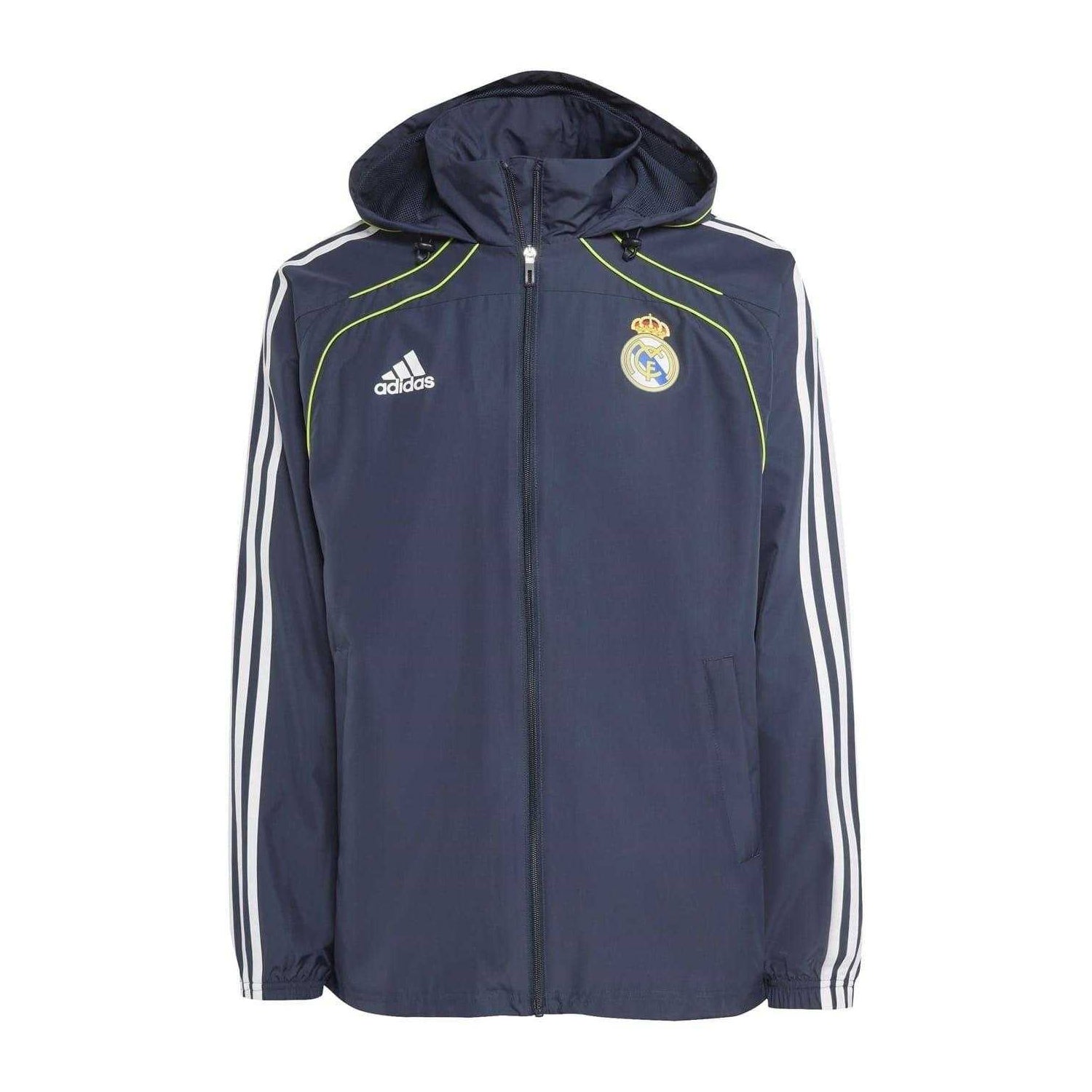 Night Navy - Front - Adidas Mens Real Madrid CF Windbreaker