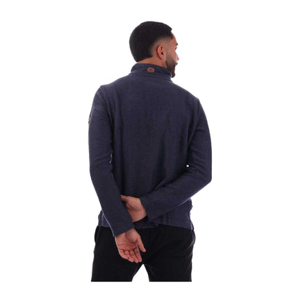 Navy - Back - Trespass Mens Textured Knit Half Zip Fleece Top