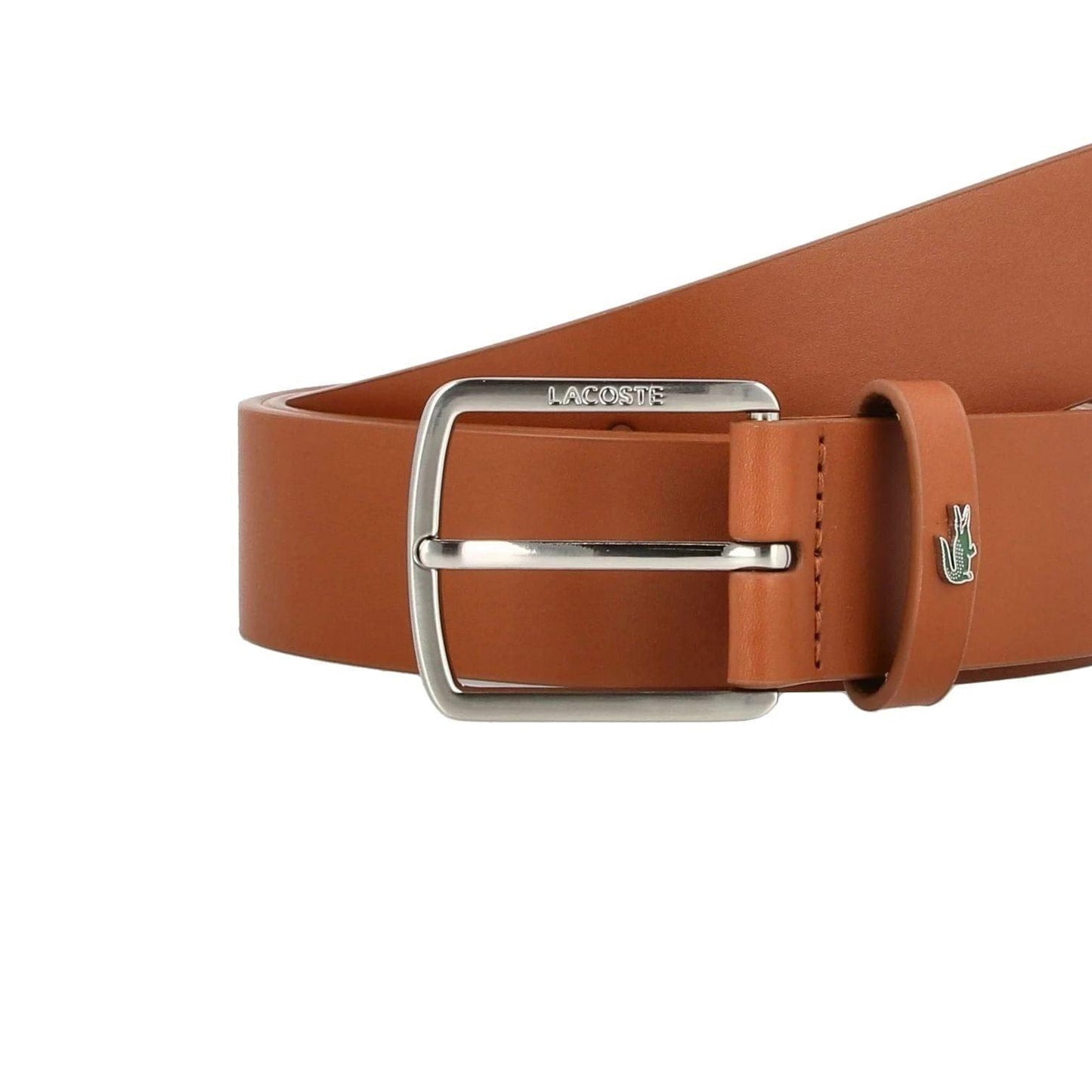Brown - Back - Lacoste Leather Reversible Belt
