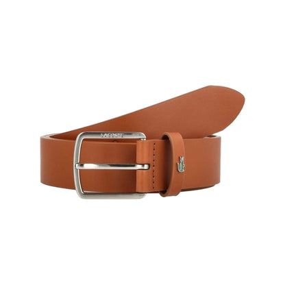 Brown - Front - Lacoste Leather Reversible Belt