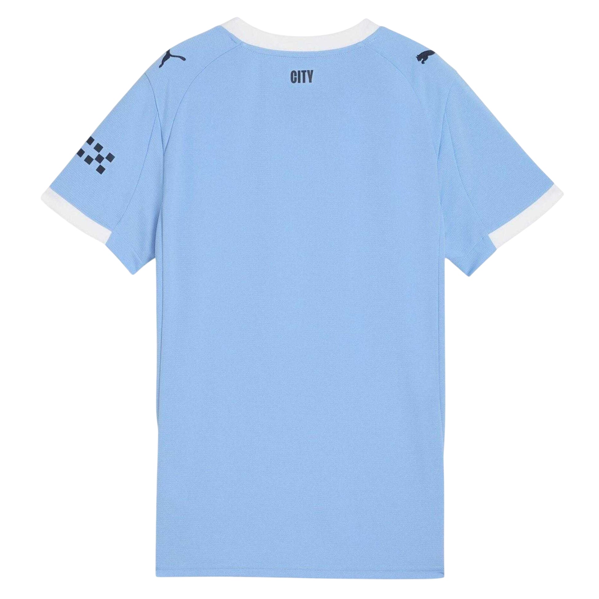 Blue - Back - Puma Womens-Ladies Manchester City Football Shirt