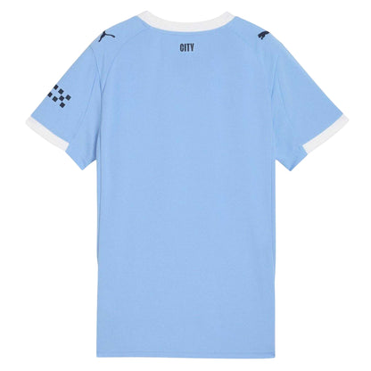 Blue - Back - Puma Womens-Ladies Manchester City Football Shirt