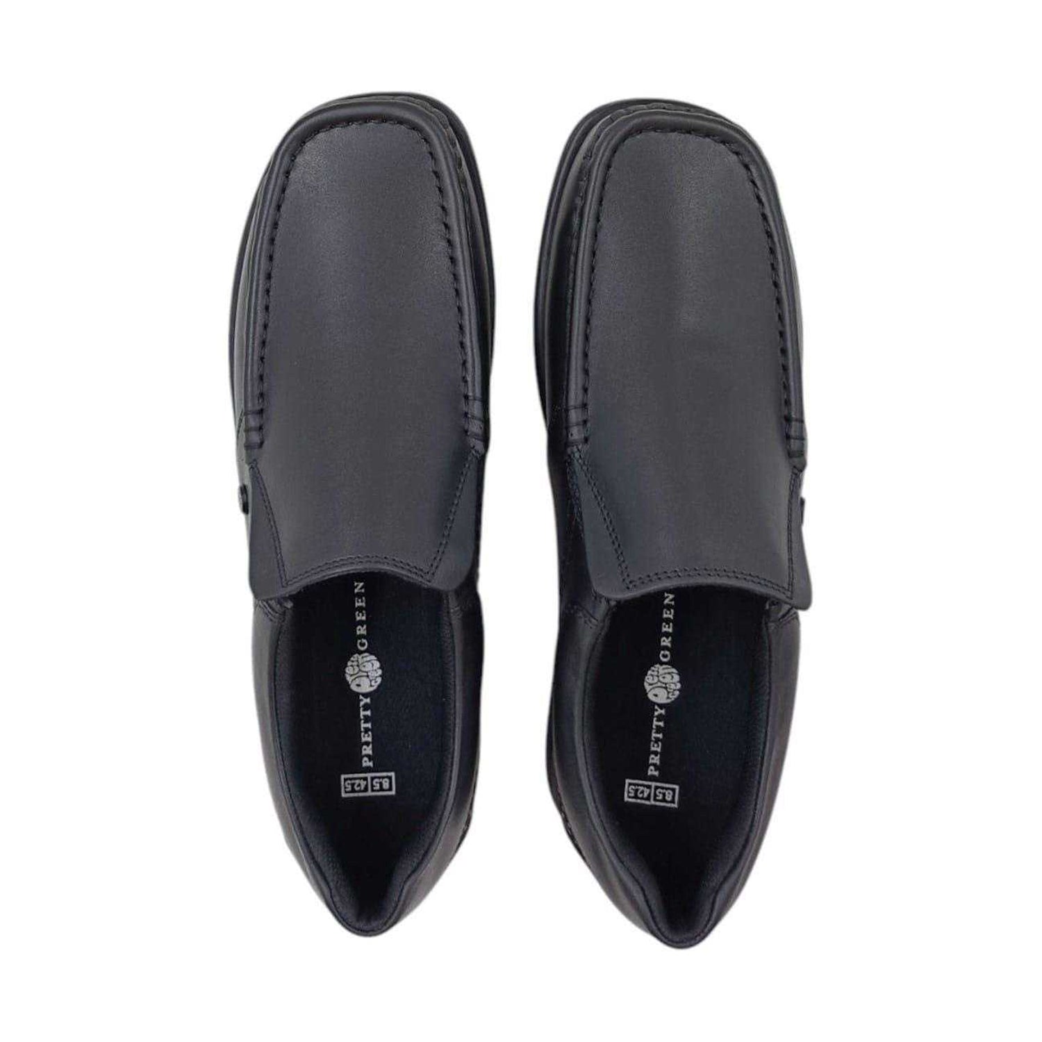 Black - Pack Shot - Pretty Green Mens Waltham Flat Loafers