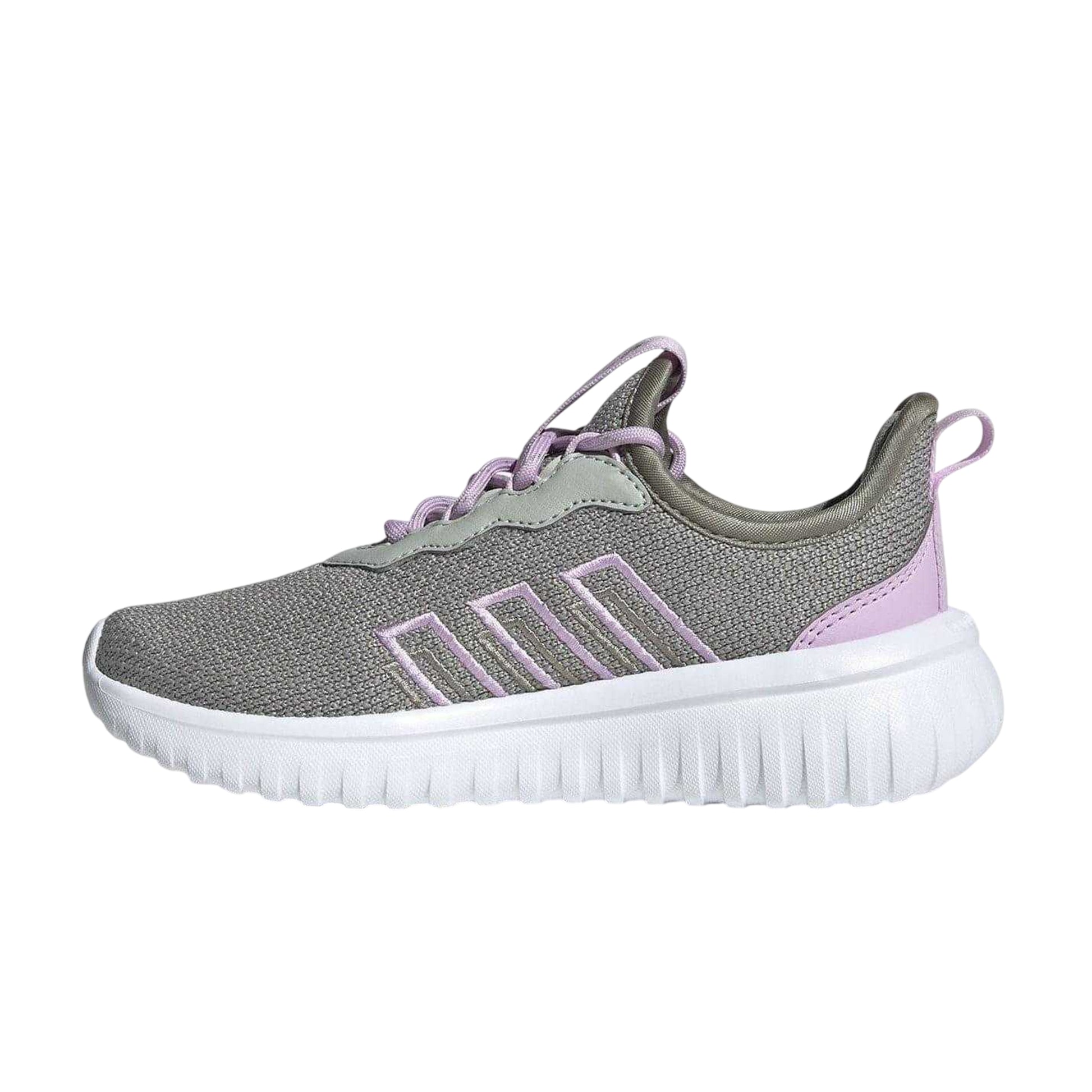 Grey-Lilac - Side - Adidas Childrens-Kids Kaptir 4.0 Trainers