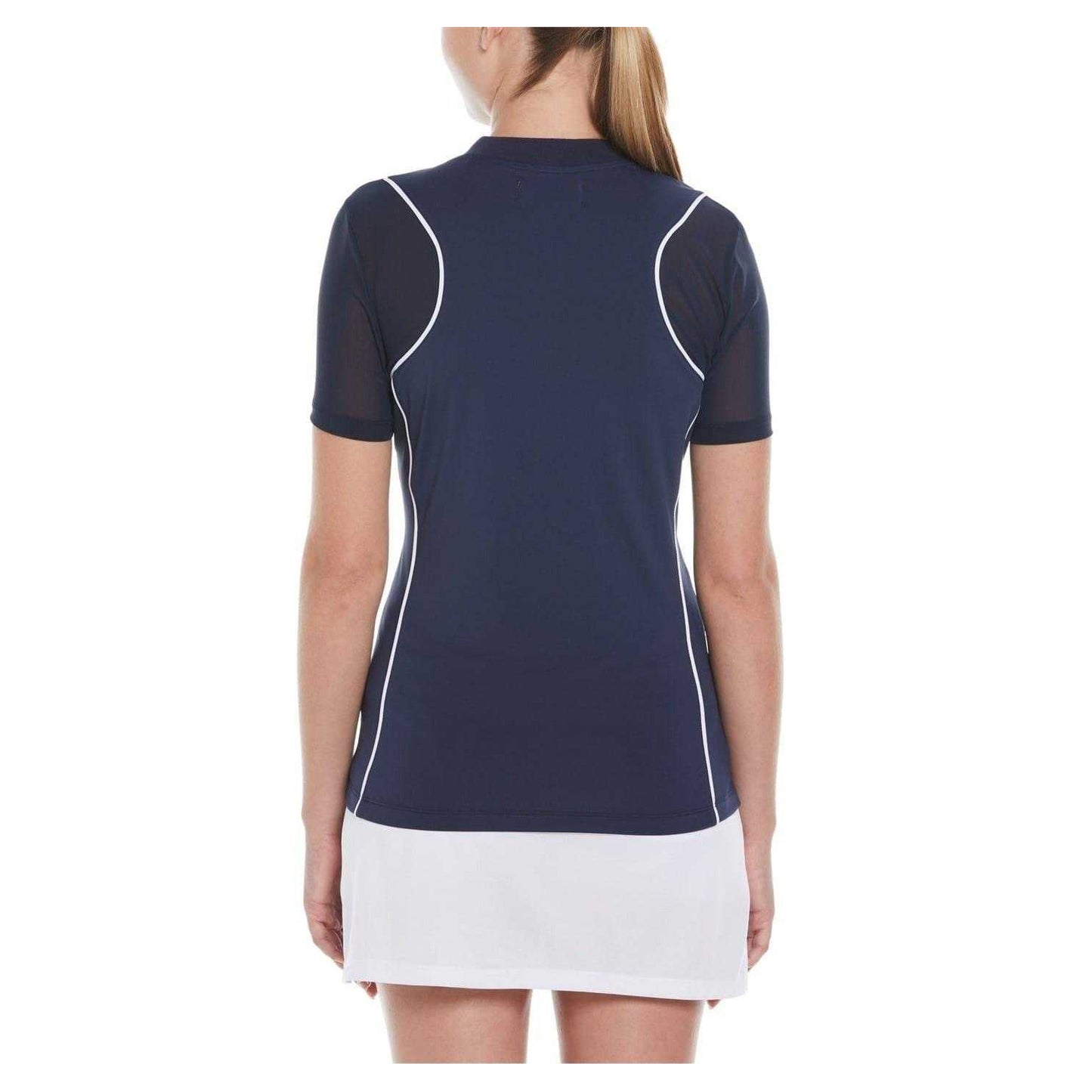 Black Iris - Back - Original Penguin Womens-Ladies Contrast Trim Regular Golf Polo Shirt