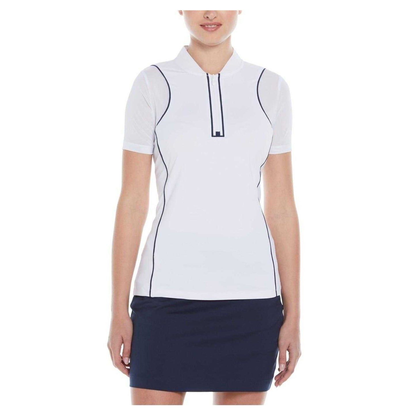 Bright White - Front - Original Penguin Womens-Ladies Contrast Trim Regular Golf Polo Shirt