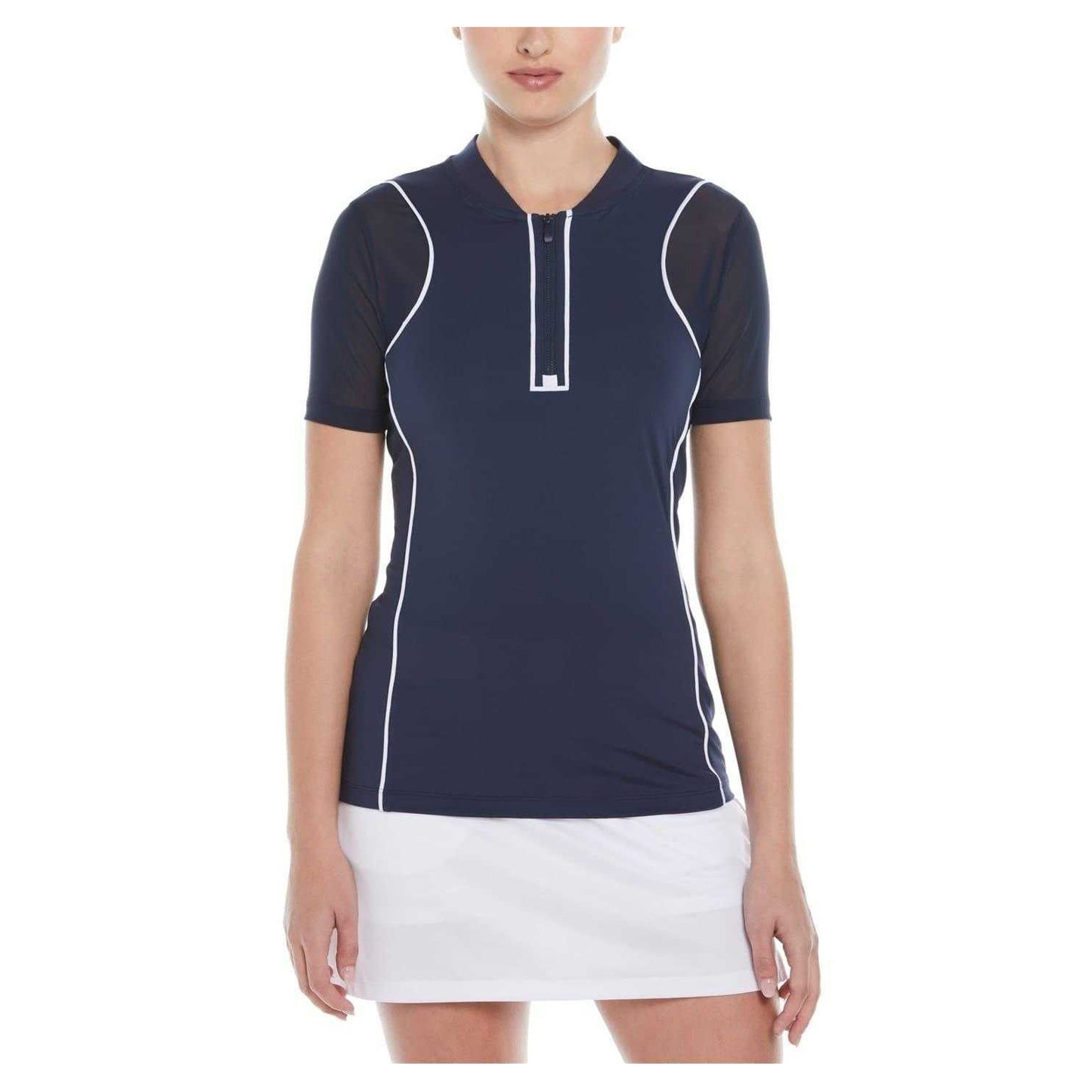 Black Iris - Front - Original Penguin Womens-Ladies Contrast Trim Regular Golf Polo Shirt