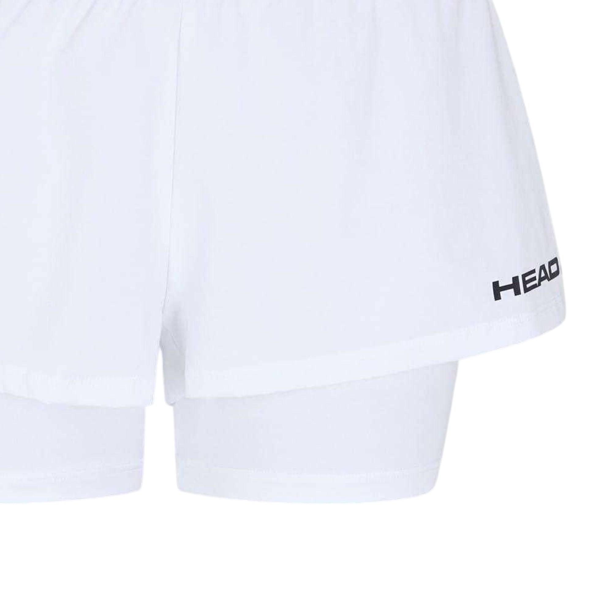 White - Back - Head Womens-Ladies Dynamic Layered Tennis Shorts