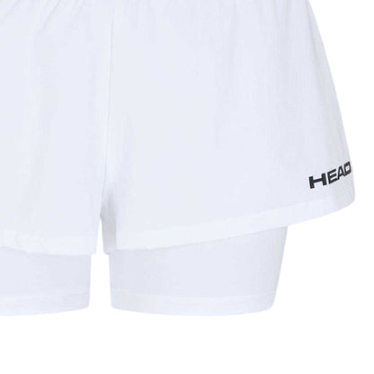 White - Back - Head Womens-Ladies Dynamic Layered Tennis Shorts