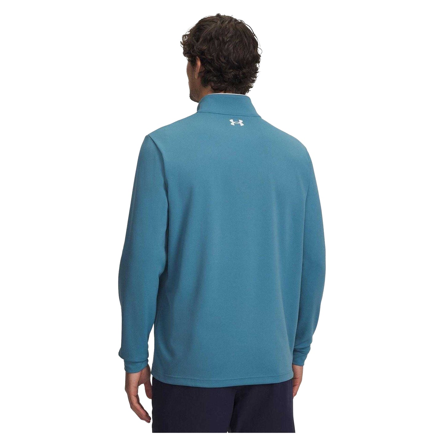Blue-White - Back - Under Armour Mens Matchplay Quarter Zip Fleece Top
