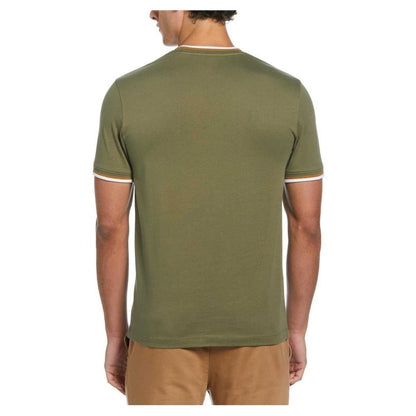 Dusty Olive - Back - Original Penguin Mens Tipped Short-Sleeved T-Shirt