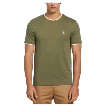Dusty Olive - Front - Original Penguin Mens Tipped Short-Sleeved T-Shirt