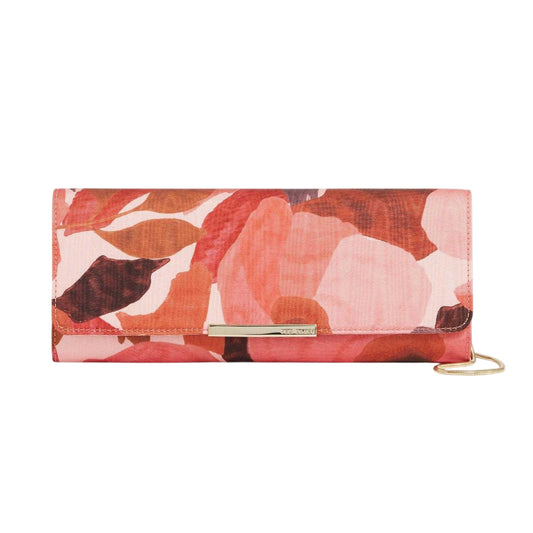 Dark Orange - Front - Ted Baker Floral Formal Clutch Bag