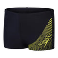 Black-Yellow - Front - Speedo Boys Medley Logo Swim Shorts