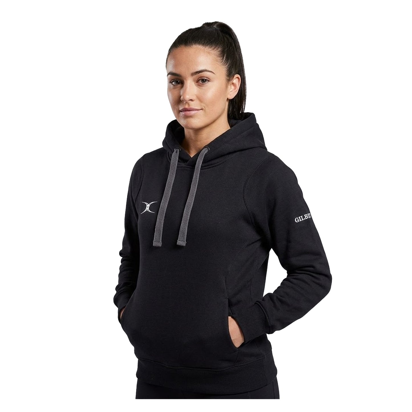 Black - Back - Gilbert Womens-Ladies Logo Regular Hoodie