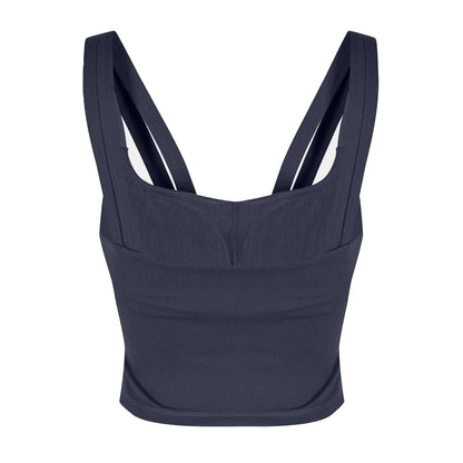Black - Back - USA Womens-Ladies Square Neck Vest Top