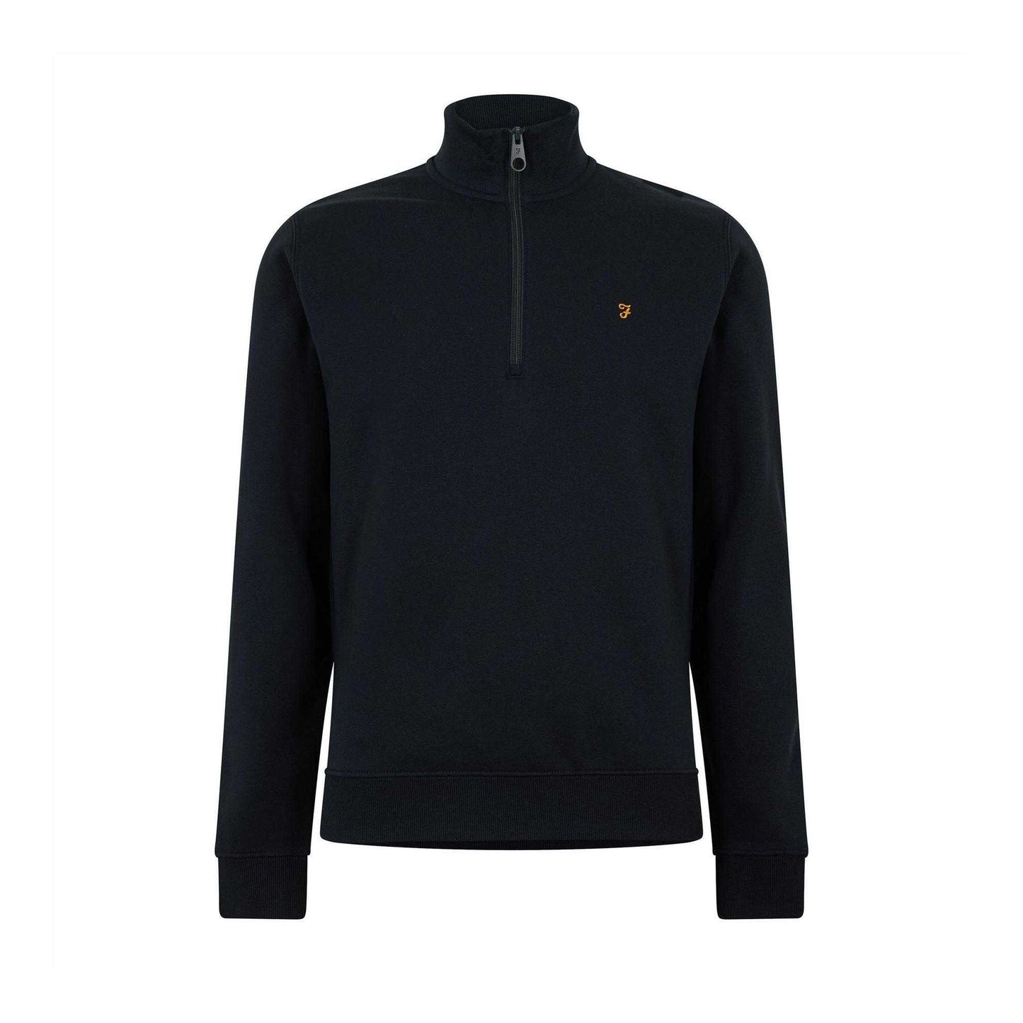 True Navy - Front - Farah Mens Wilsdon Fleece Quarter Zip Sweatshirt