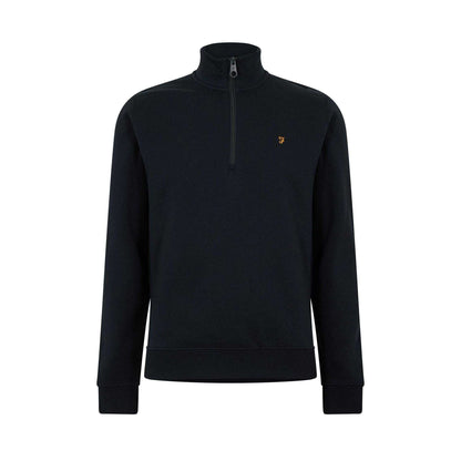 True Navy - Front - Farah Mens Wilsdon Fleece Quarter Zip Sweatshirt