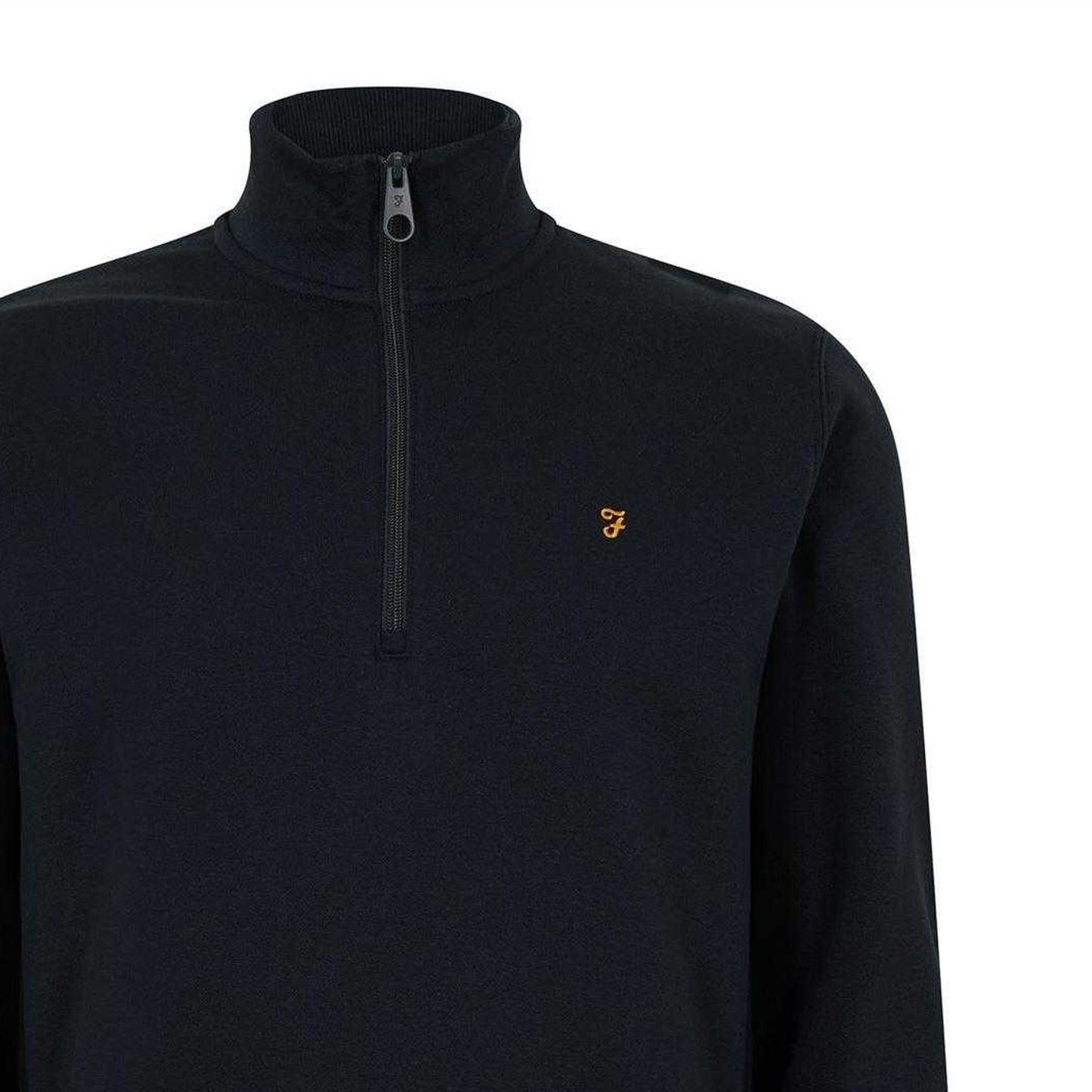 True Navy - Back - Farah Mens Wilsdon Fleece Quarter Zip Sweatshirt