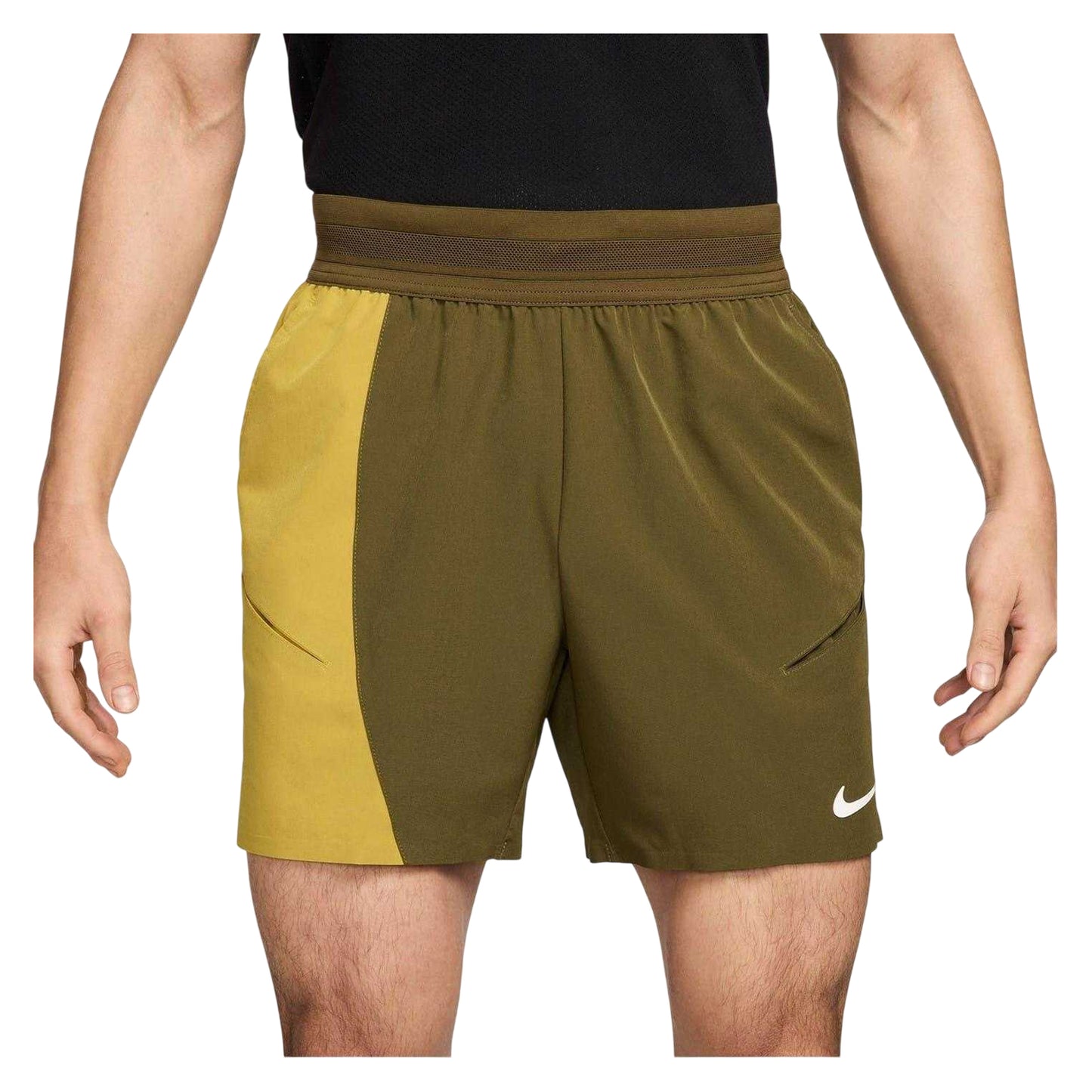Olive Green - Front - Nike Mens Slam Tennis Shorts