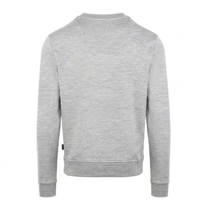 Grey - Back - Aquascutum Mens Ribbed Collar Sweatshirt