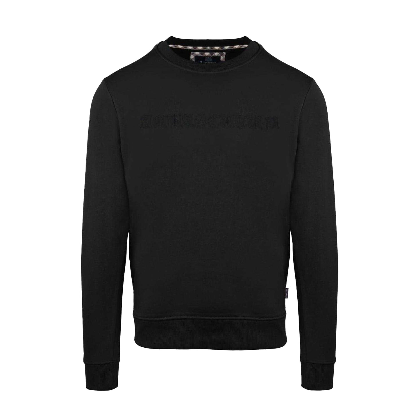 Black - Front - Aquascutum Mens Ribbed Collar Sweatshirt