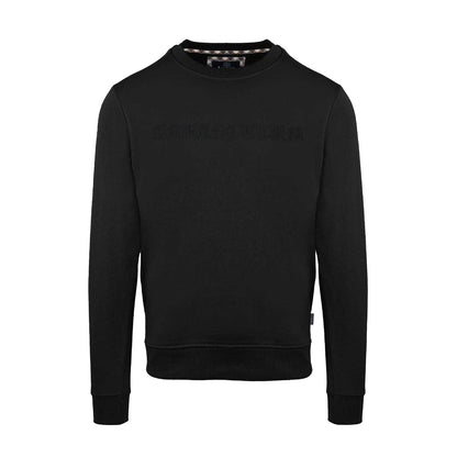 Black - Front - Aquascutum Mens Ribbed Collar Sweatshirt