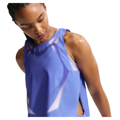 Sapphire-Lava - Side - Nike Womens-Ladies Aeroswift Vest Top