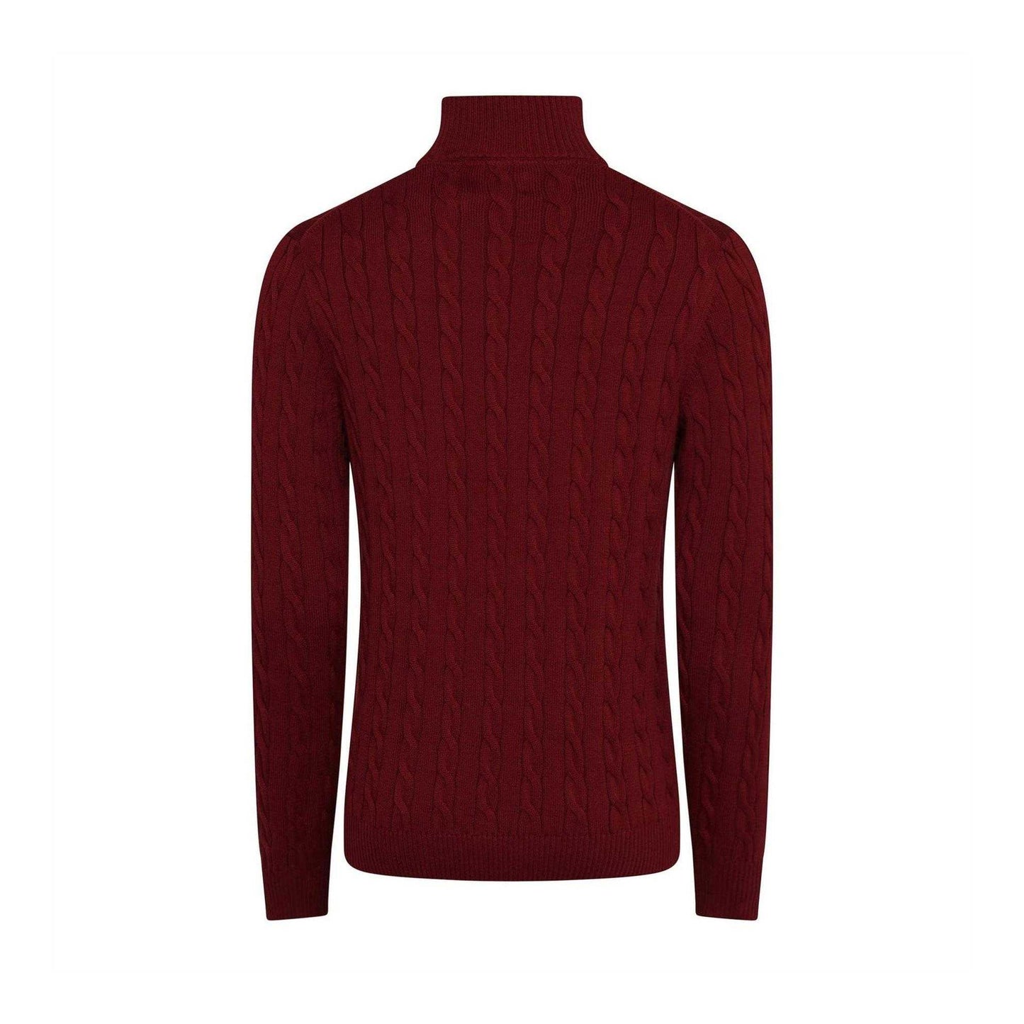Red - Back - Gant Mens Cable Knit Half Zip Regular Jumper