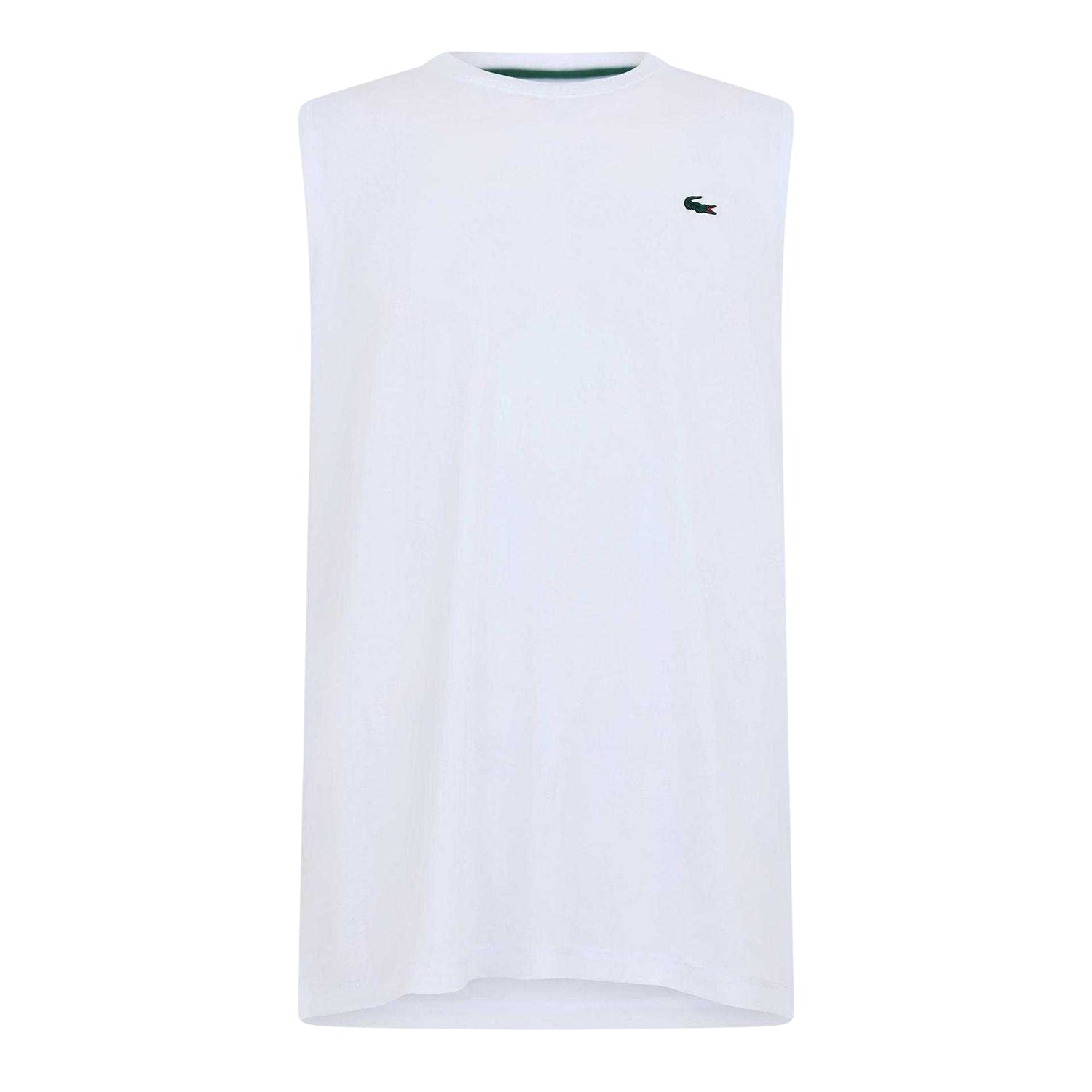 White - Front - Lacoste Mens Movement Vest Top