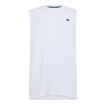 White - Front - Lacoste Mens Movement Vest Top