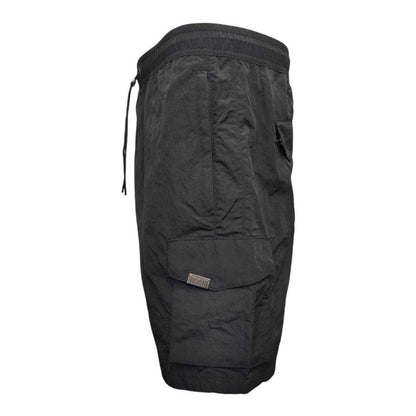 Black - Side - Everlast Mens Quick Dry Regular Cargo Shorts