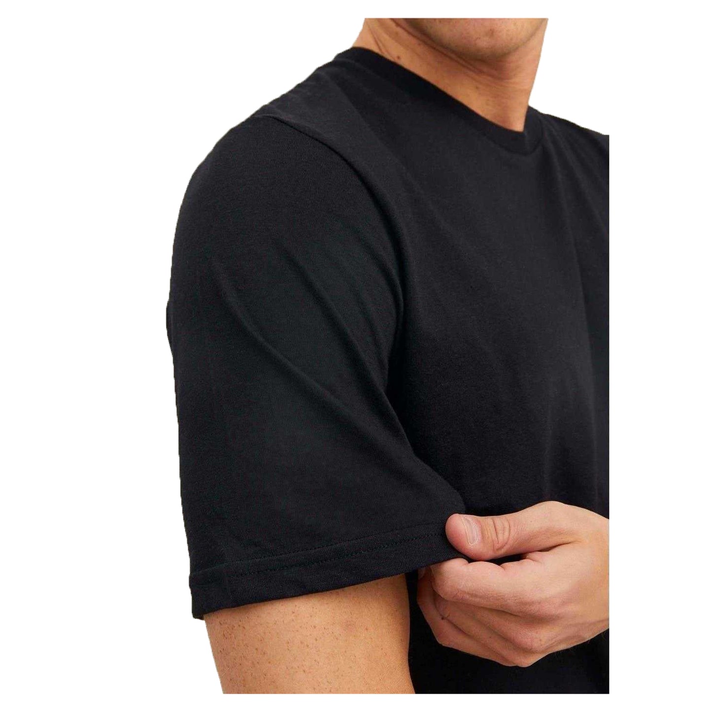 Black - Back - Jack And Jones Mens Jersey Crew Neck Short-Sleeved T-Shirt (Pack of 3)