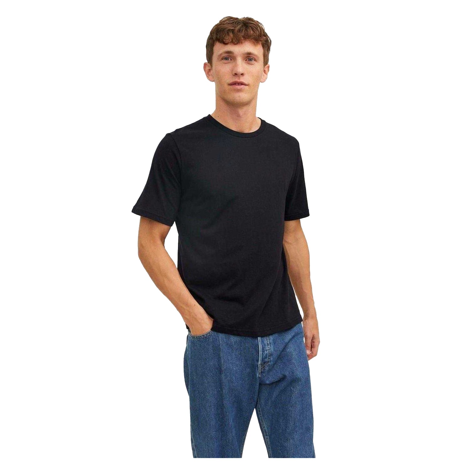 Black - Side - Jack And Jones Mens Jersey Crew Neck Short-Sleeved T-Shirt (Pack of 3)