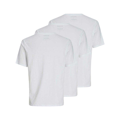 White - Back - Jack And Jones Mens Jersey Crew Neck Short-Sleeved T-Shirt (Pack of 3)