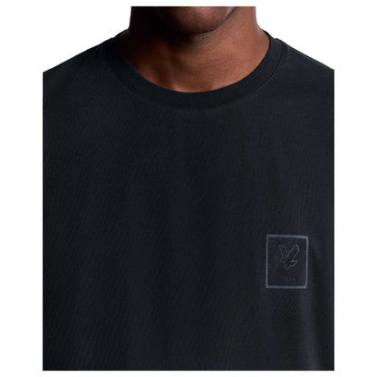 Blue - Side - Lyle & Scott Mens Tonal Logo Regular T-Shirt
