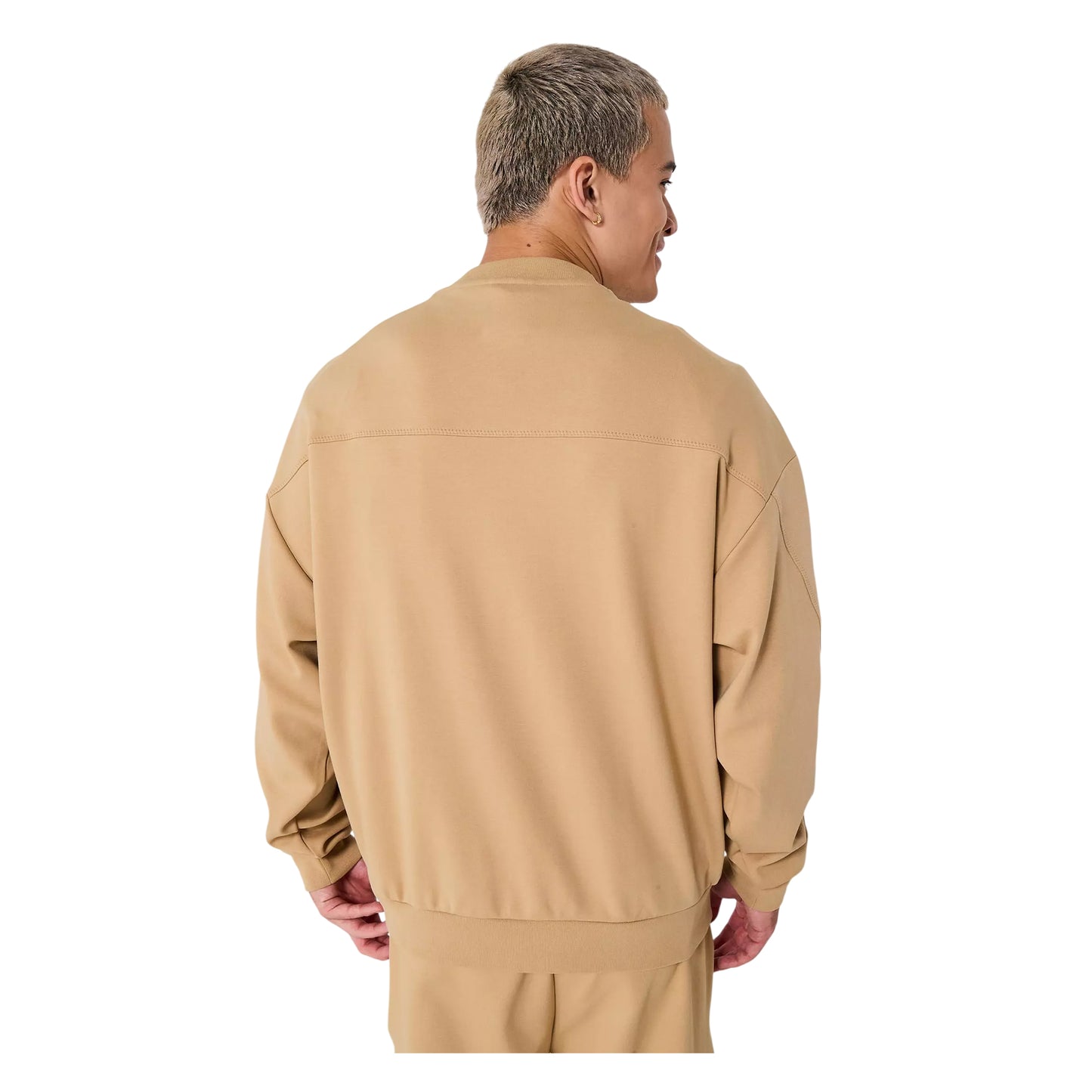 Medium Beige - Back - Hugo Boss Mens Zip Pocket Regular Sweatshirt