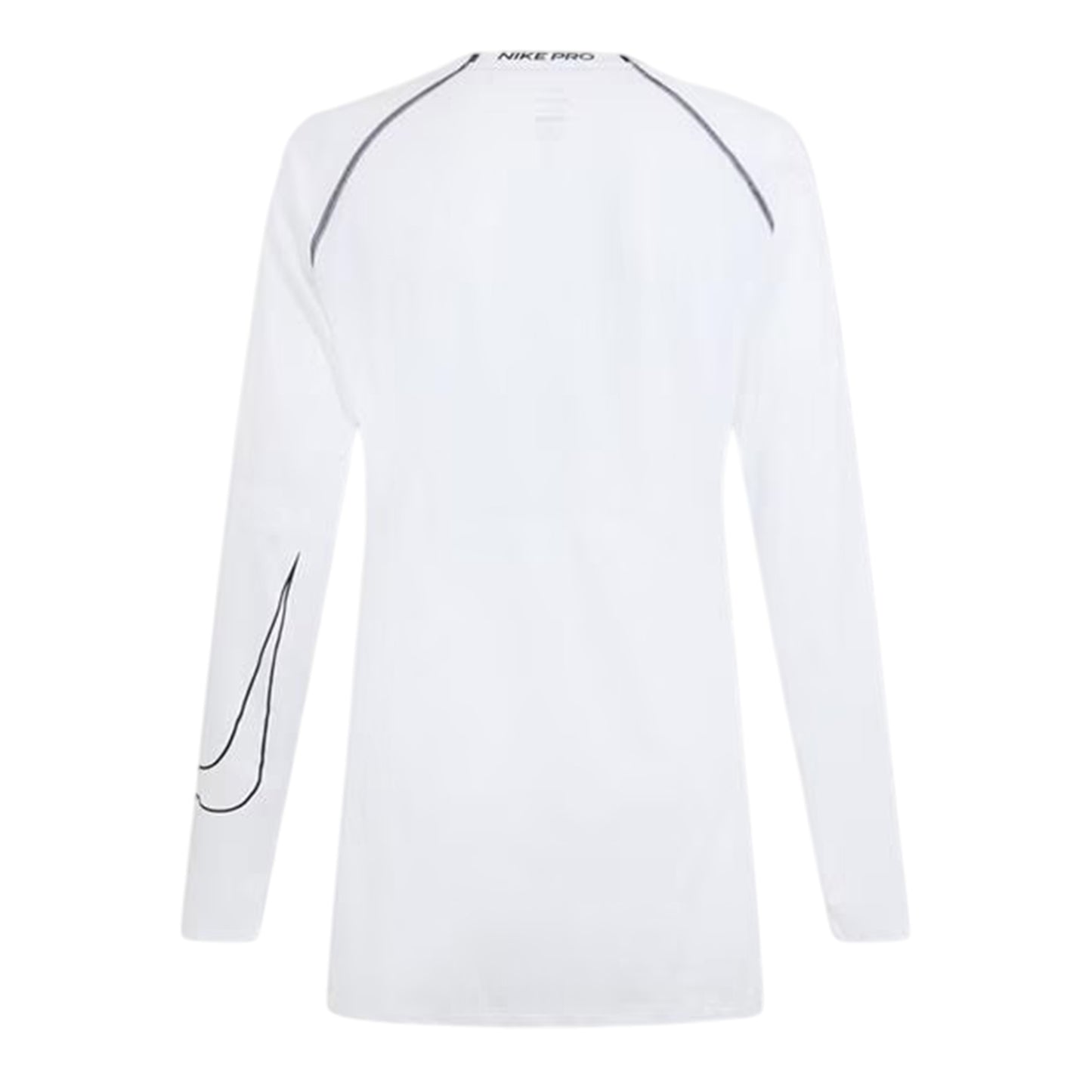 White - Back - Nike Mens Pro Contrast Slim Raglan Base Layer Top