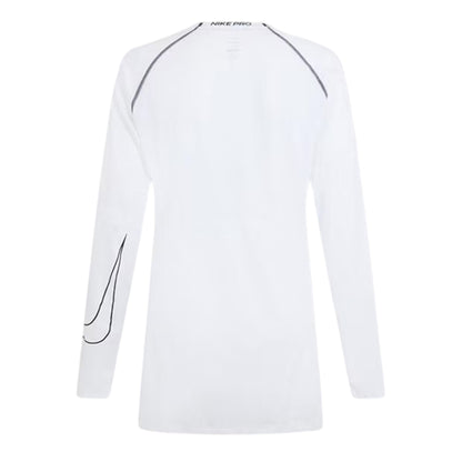 White - Back - Nike Mens Pro Contrast Slim Raglan Base Layer Top