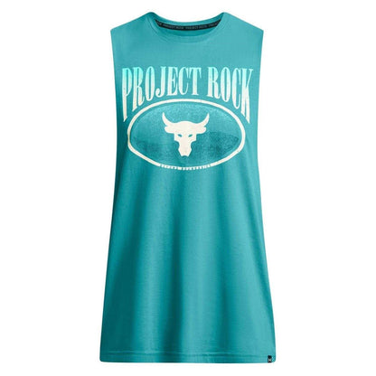 Blue - Front - Under Armour Mens Project Rock Fitted Sleeveless Vest Top