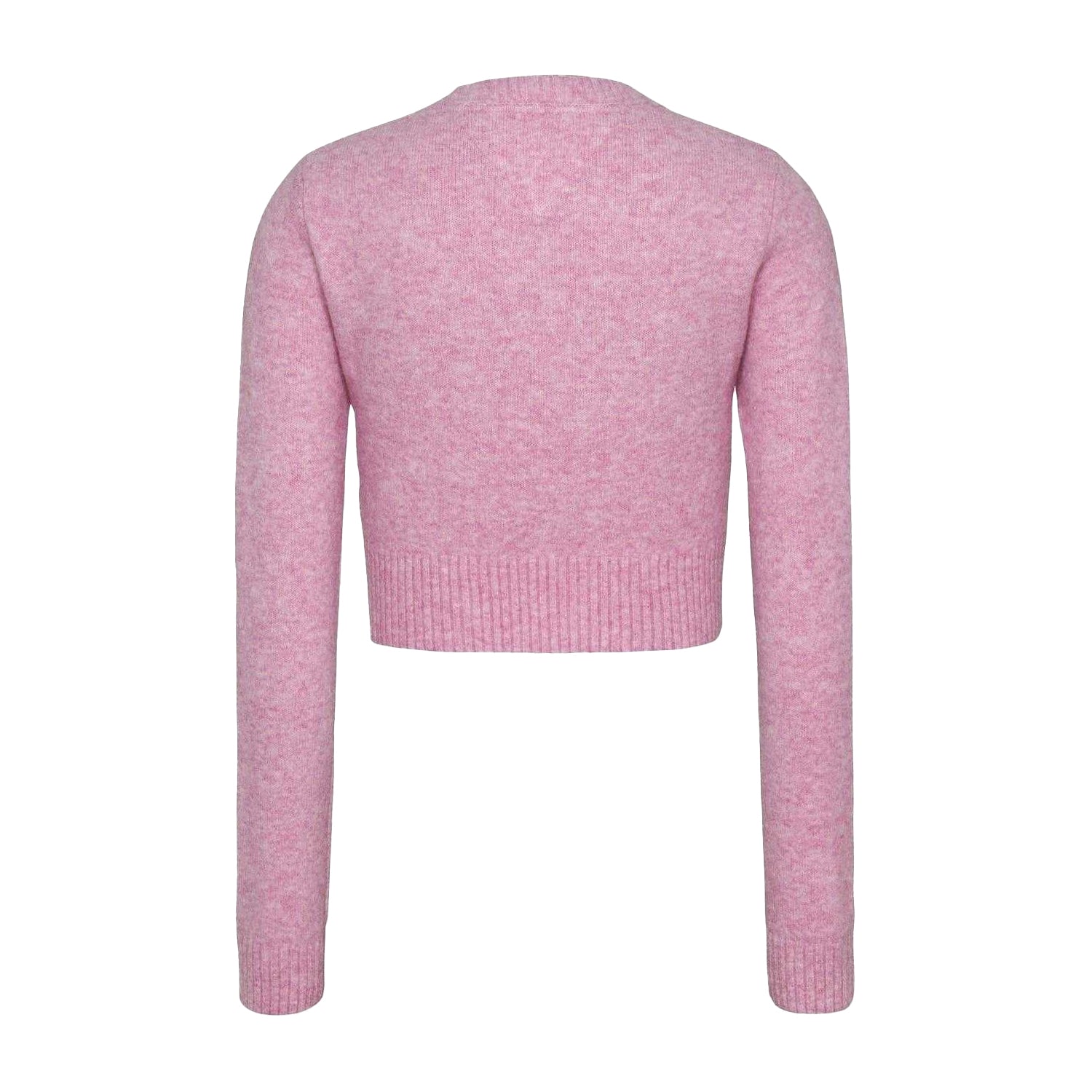 Pink Crush Heather - Back - Tommy Jeans Womens-Ladies Cropped Slim Jumper