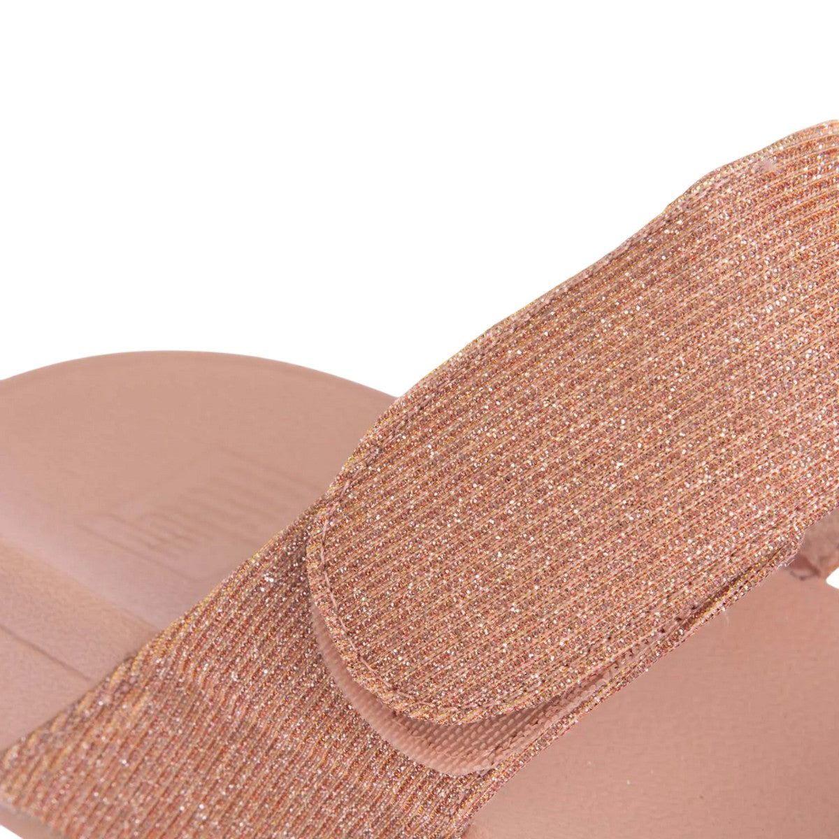 Rose Gold - Pack Shot - FitFlop Womens-Ladies Lulu Shimmerlux Adjustable Sliders