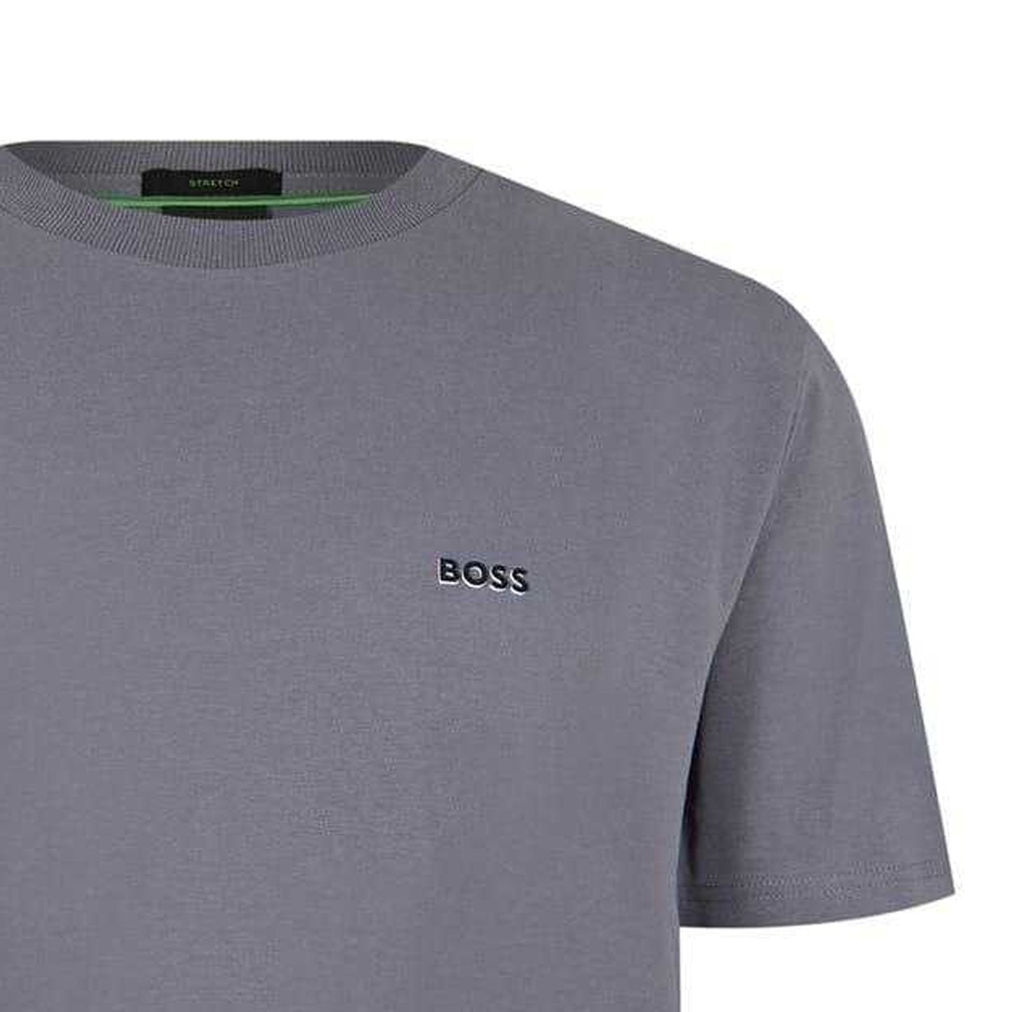 Medium Grey - Back - Boss Mens Logo Regular T-Shirt