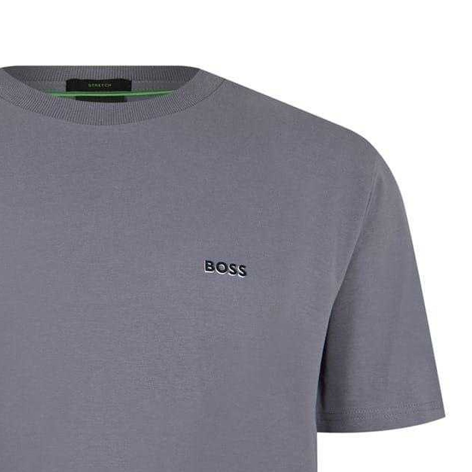 Medium Grey - Back - Boss Mens Logo Regular T-Shirt